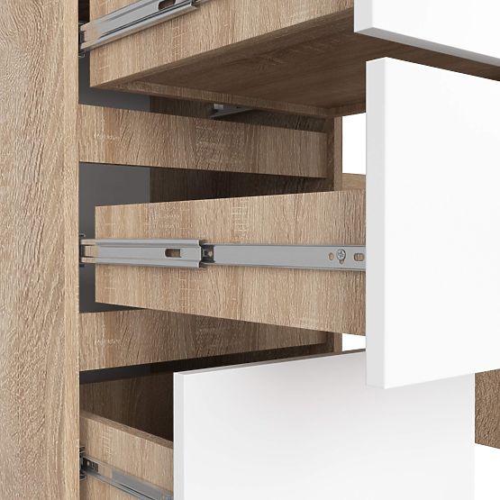 BUREAU A-11 CLP 6TIROIRS CHÊNE SONOMA / BLANC