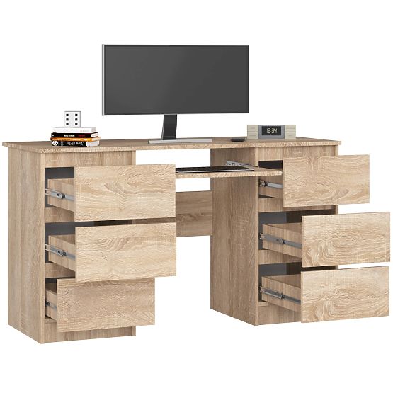 BUREAU A-11 CLP 6TIROIRS CHÊNE SONOMA