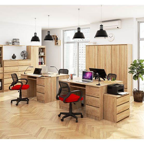 BUREAU A-11 CLP 6TIROIRS CHÊNE SONOMA