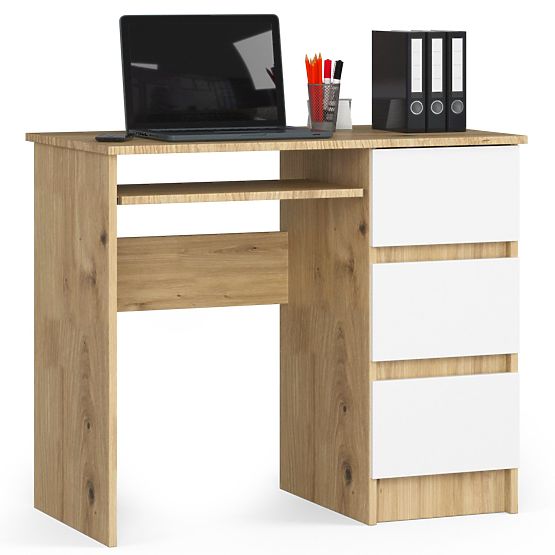 BUREAU A-6 CLP CHÊNE ARTISAN / BLANC DROIT