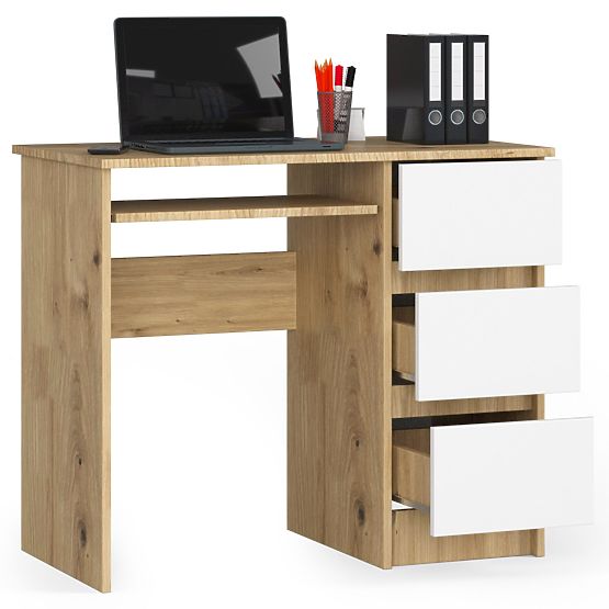 BUREAU A-6 CLP CHÊNE ARTISAN / BLANC DROIT