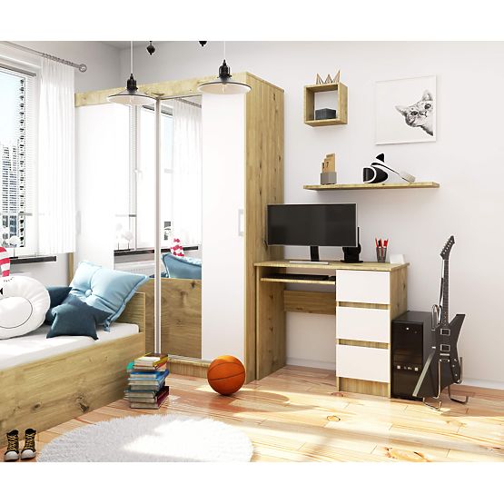 BUREAU A-6 CLP CHÊNE ARTISAN / BLANC DROIT