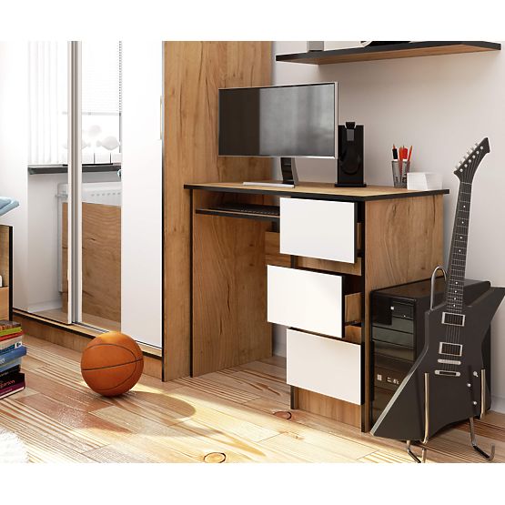 BUREAU A-6 CLP CHÊNE CRAFT / BLANC DROIT