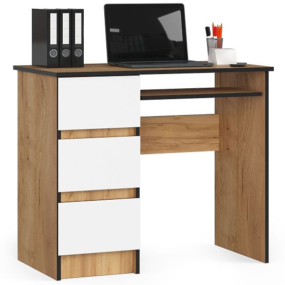 BUREAU A-6 CLP CHÊNE CRAFT / BLANC GAUCHE