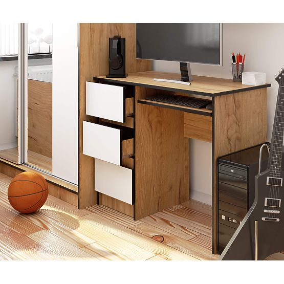 BUREAU A-6 CLP CHÊNE CRAFT / BLANC GAUCHE