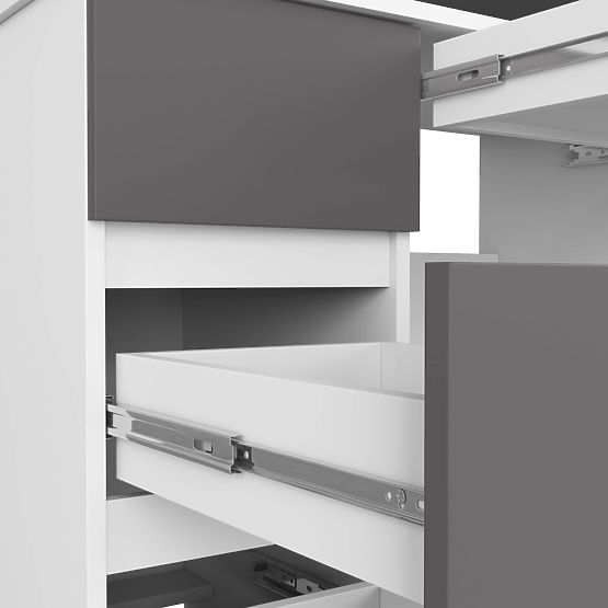 BUREAU A-7 CLP PK BLANC / GRIS GAUCHE