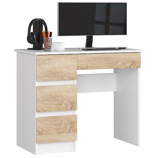 BUREAU A-7 CLP PK BLANC / SONOMA GAUCHE