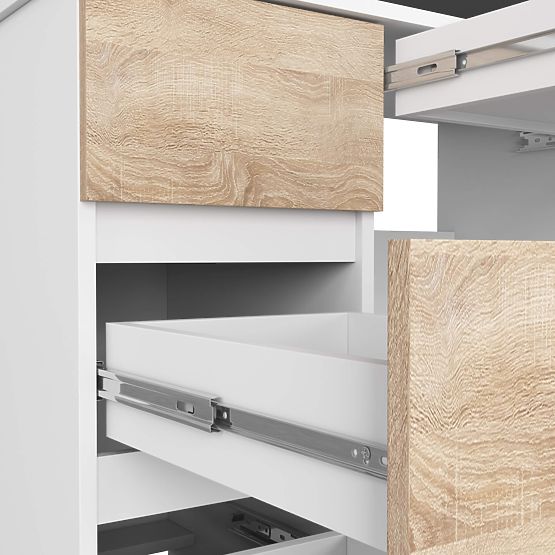 BUREAU A-7 CLP PK BLANC / SONOMA GAUCHE