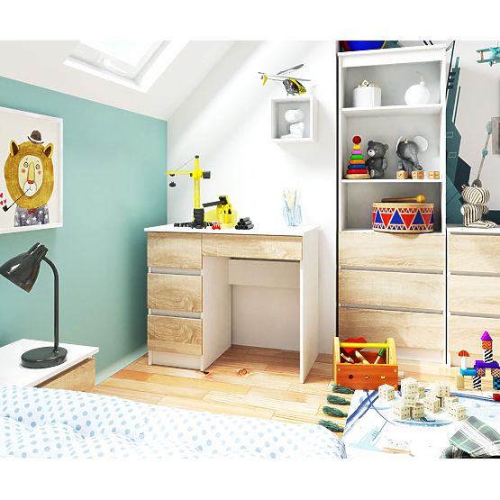 BUREAU A-7 CLP PK BLANC / SONOMA GAUCHE