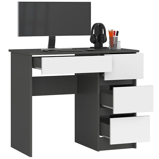 BUREAU A-7 CLP PK GRIS / BLANC DROIT