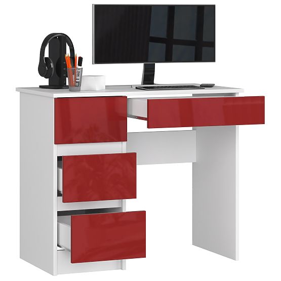 BUREAU A-7 CLP ROUGE BRILLANT GAUCHE