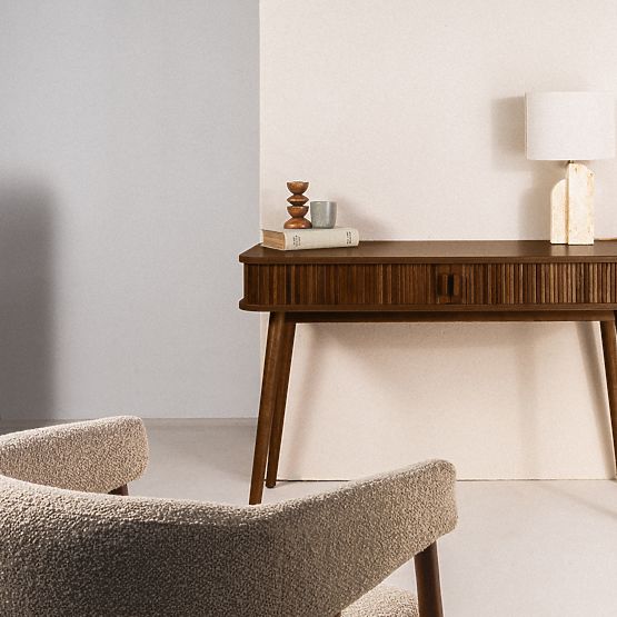 Bureau Clemente avec lamelles, noyer