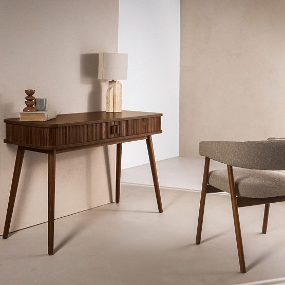 Bureau Clemente avec lamelles, noyer