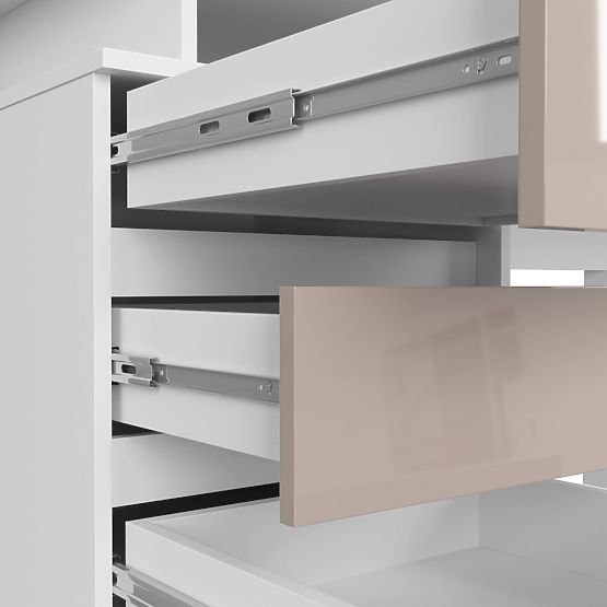 BUREAU CLP 135 cm PK BLANC / CAPPUCCINO BRILLANT