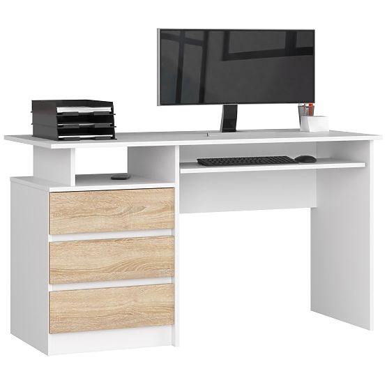 BUREAU CLP 135cm PK BLANC / SONOMA