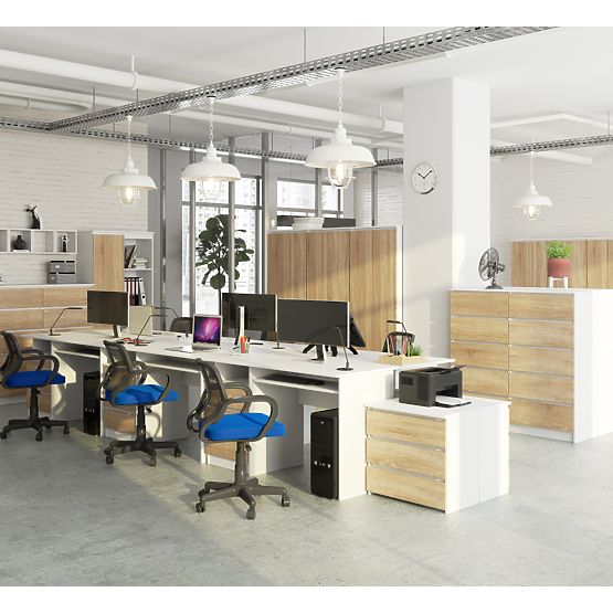 BUREAU CLP 135cm PK BLANC / SONOMA