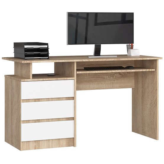 BUREAU CLP 135cm PK SONOMA / BLANC
