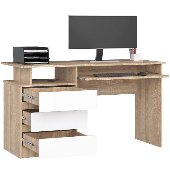 BUREAU CLP 135cm PK SONOMA / BLANC