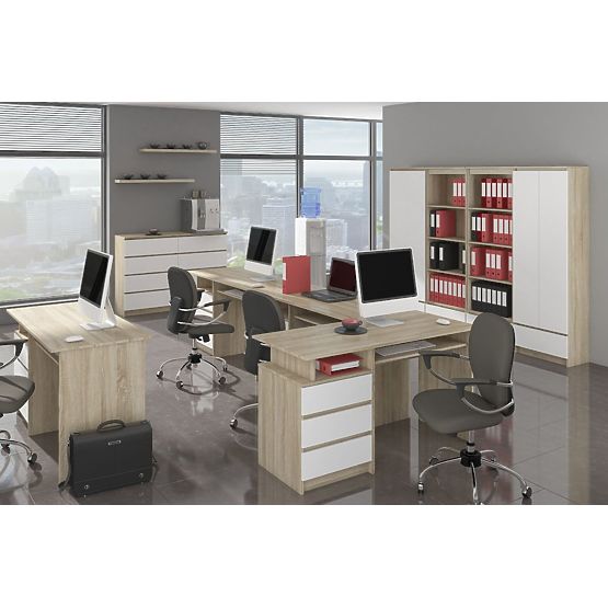BUREAU CLP 135cm PK SONOMA / BLANC