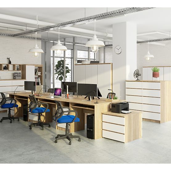 BUREAU CLP 135cm PK SONOMA / BLANC