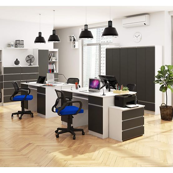 BUREAU CLP A5 2D 2SZ PK BLANC / GRIS