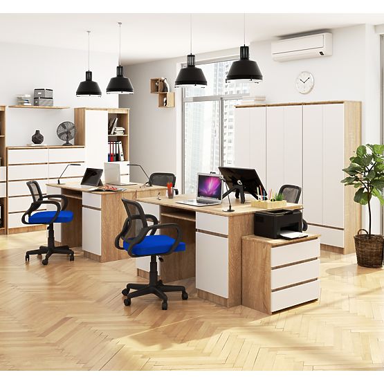 BUREAU CLP A5 2D 2T PK SONOMA / BLANC