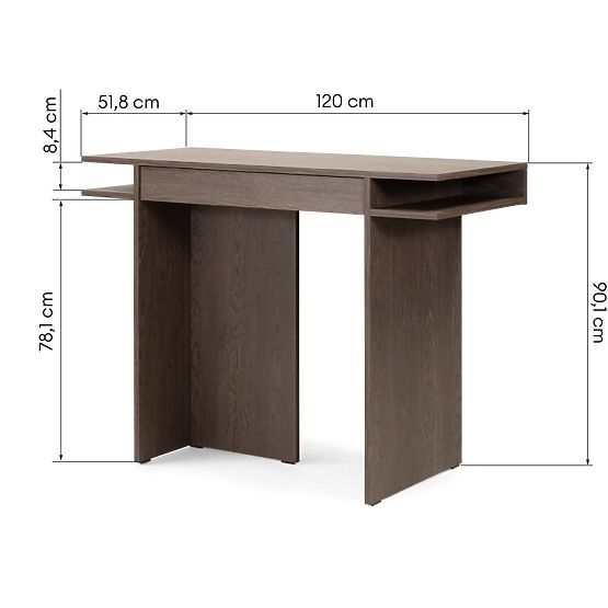 Bureau/console avec tiroir Kanso, Chêne Baltic Storm
