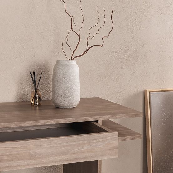 Bureau/console avec tiroir Kanso, chêne perle
