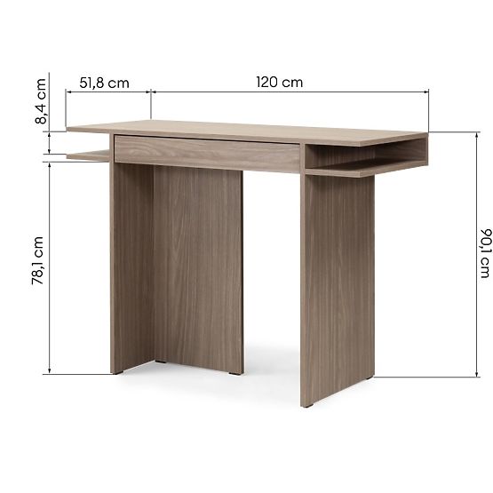 Bureau/console avec tiroir Kanso, chêne perle