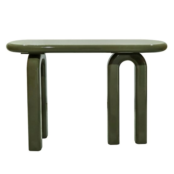 Bureau/console Flambe 120 cm, vert/gris, brillant