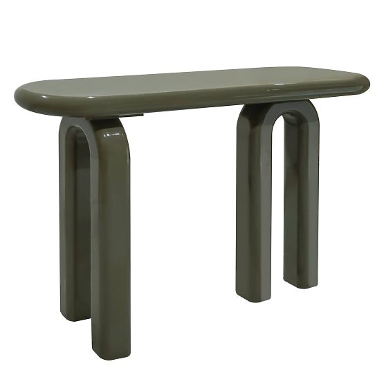 Bureau/console Flambe 120 cm, vert/gris, brillant