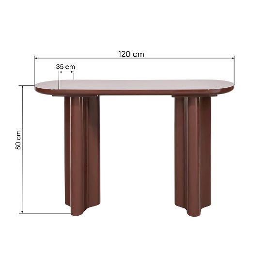 Bureau/console Jalo, bordeaux/marron, brillant