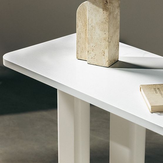 Bureau/console Lichi 120 cm, blanc, arcs