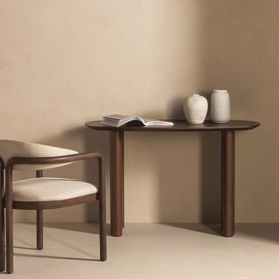 Bureau/console Oriento 120 cm, chêne foncé