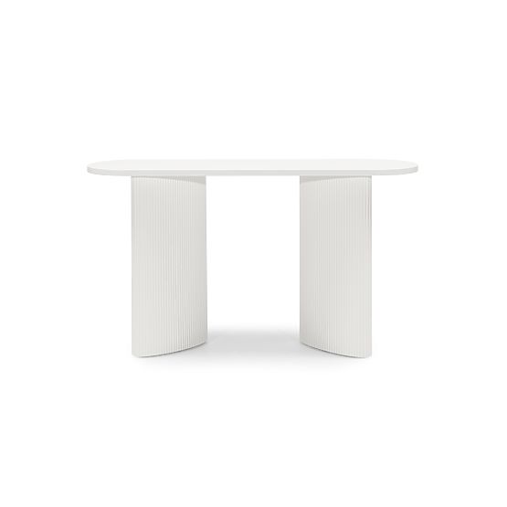 Bureau/console Pauline 140 cm, blanc, lattes