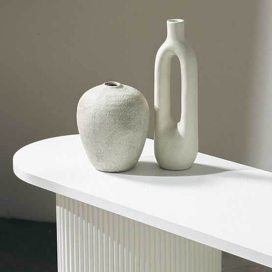 Bureau/console Pauline 140 cm, blanc, lattes