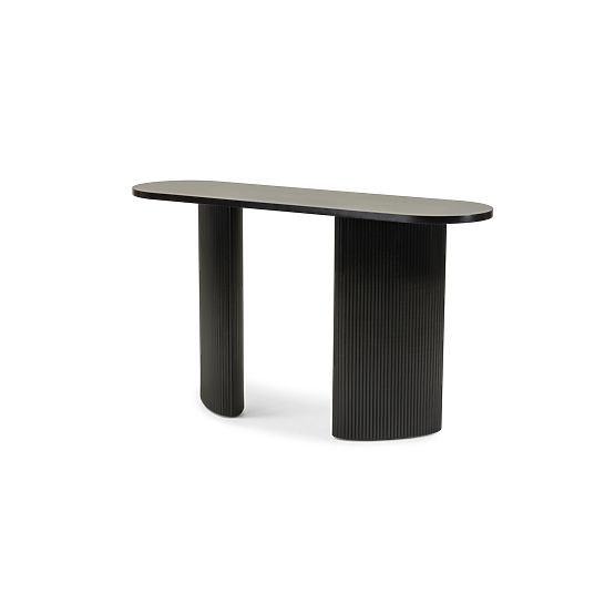 Bureau/console Pauline 140 cm, noir, lamelles