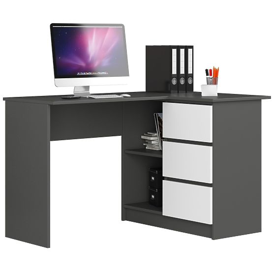 BUREAU D'ANGLE B16 CLP DROIT GRIS / BLANC