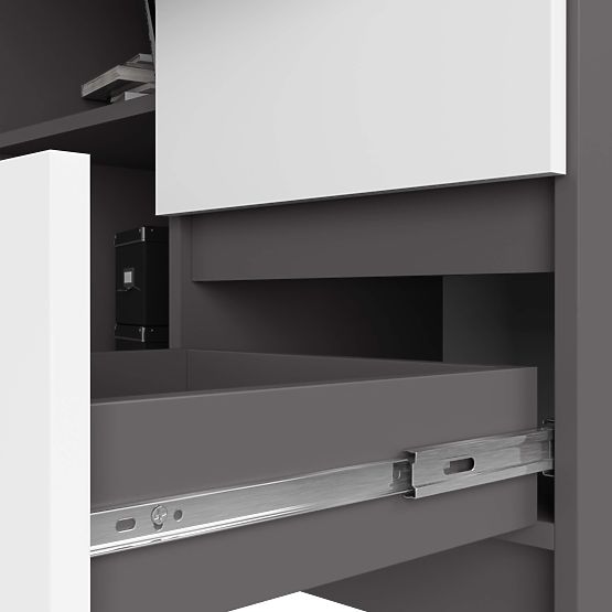 BUREAU D'ANGLE B16 CLP DROIT GRIS / BLANC