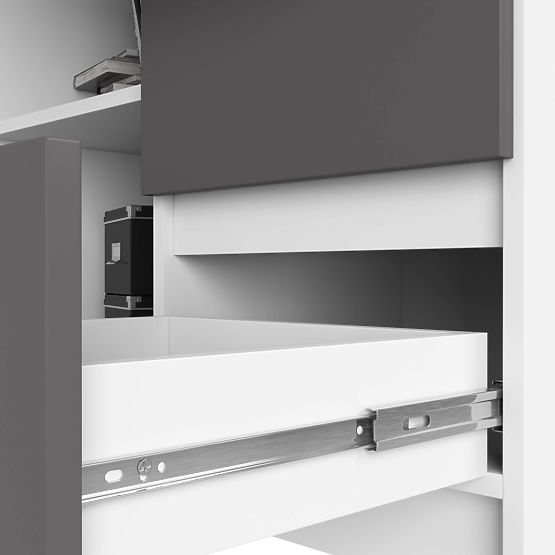 BUREAU D'ANGLE B16 CLP DROIT PK BLANC / GRIS