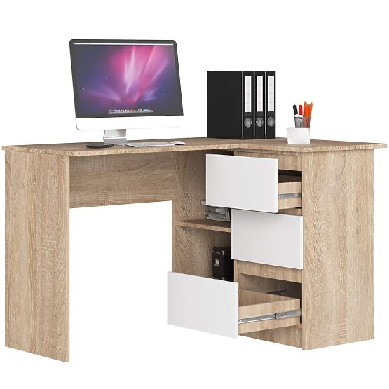 BUREAU D'ANGLE B16 CLP DROIT PK SONOMA / BLANC