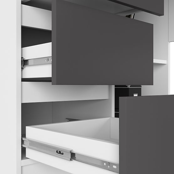 BUREAU D'ANGLE B16 CLP GAUCHE PK BLANC / GRIS