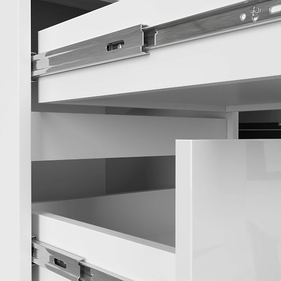 BUREAU D'ANGLE B20 155 cm GAUCHE BLANC BRILLANT