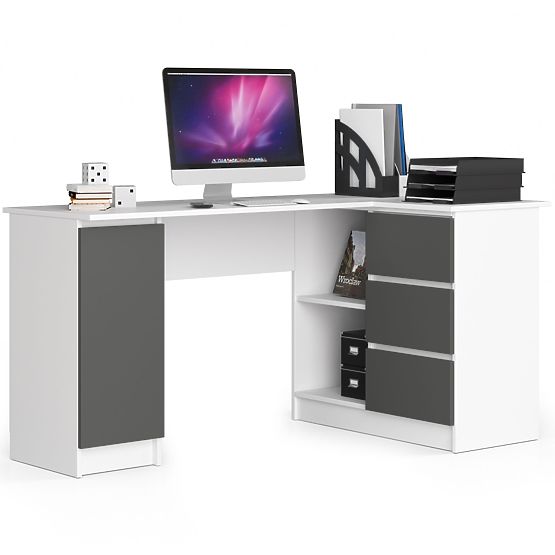 BUREAU D'ANGLE B20 CLP DROIT PK BLANC / GRIS