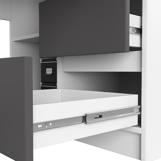 BUREAU D'ANGLE B20 CLP DROIT PK BLANC / GRIS