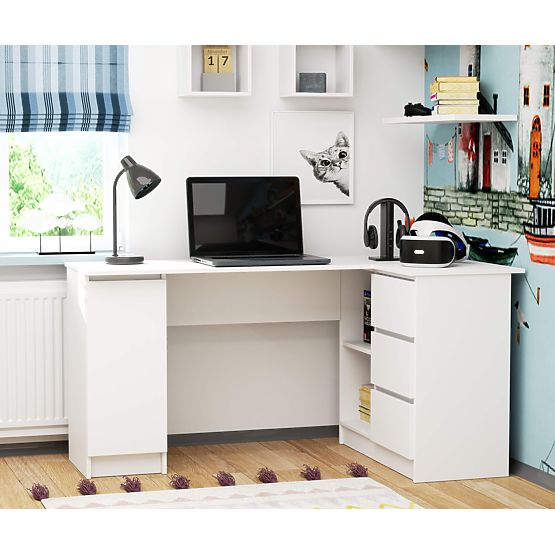 BUREAU D'ANGLE B20 CLP DROIT PK BLANC