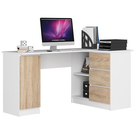 BUREAU D'ANGLE B20 CLP DROIT PK BLANC / SONOMA