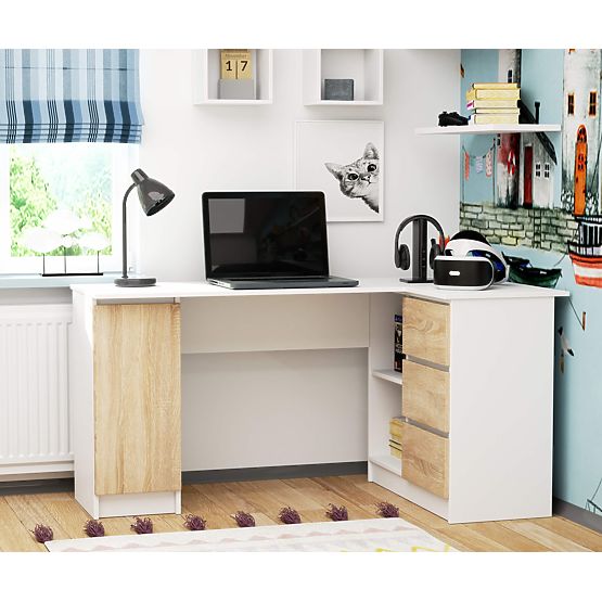 BUREAU D'ANGLE B20 CLP DROIT PK BLANC / SONOMA