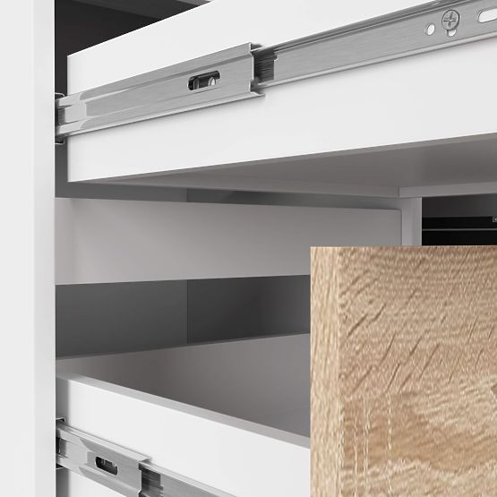 BUREAU D'ANGLE B20 CLP GAUCHE PK BLANC / SONOMA