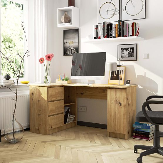 BUREAU D'ANGLE B20 CLP GAUCHE PK CHÊNE ARTISAN